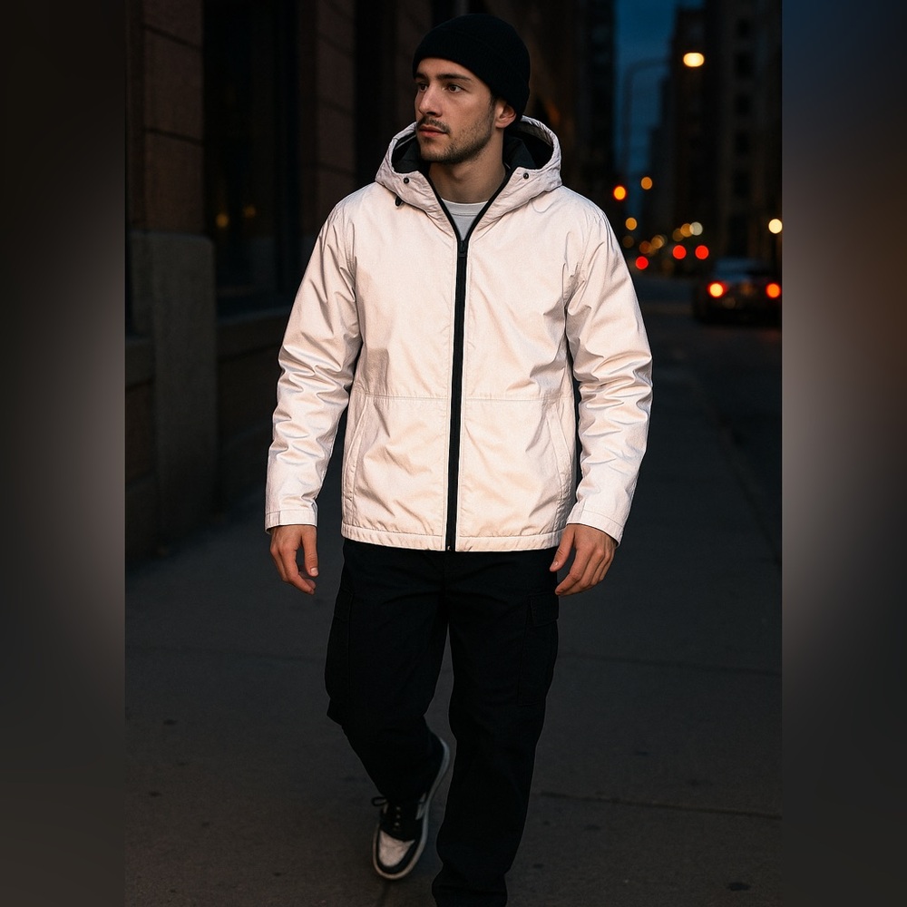 Zara Men's Fully Reflective Hooded Jacket